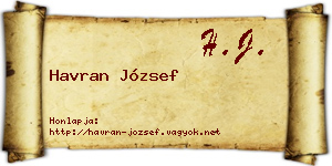 Havran József névjegykártya